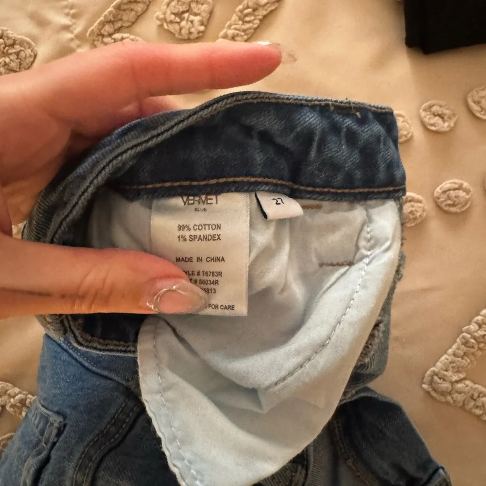 Stylish Blue Wide Leg Women's Jeans - Picture 3 of 4